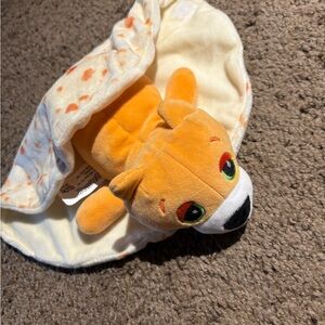 Orange Plush Toy with Blanket